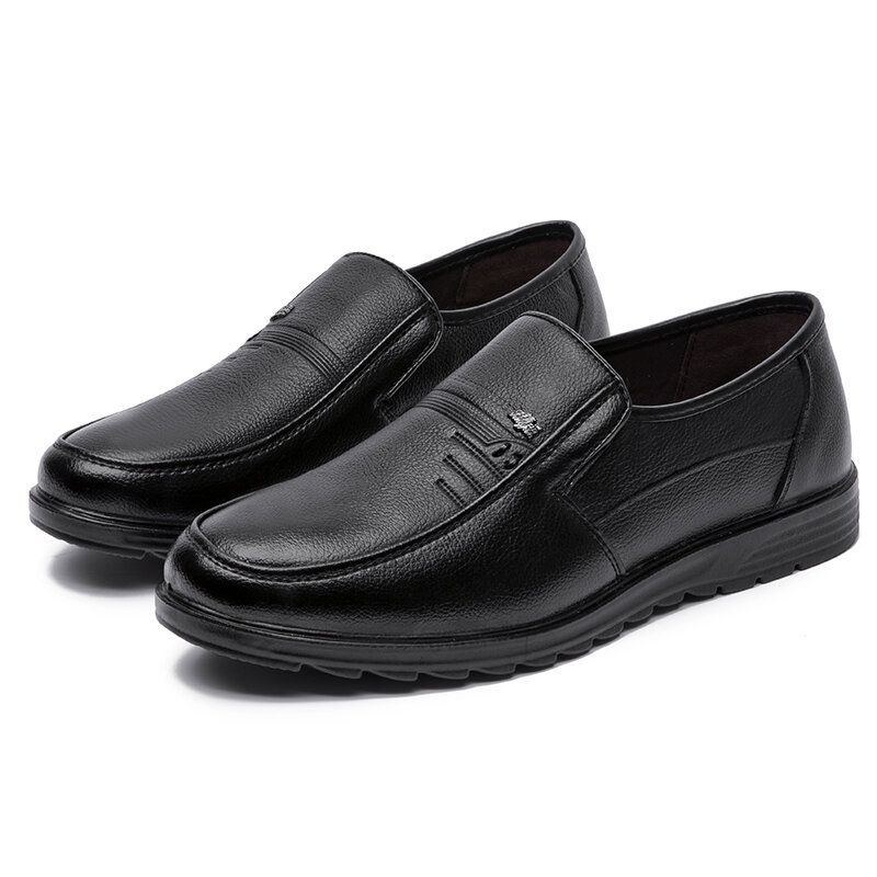 Herr Äkta Läder Slip On Casual Business Skor