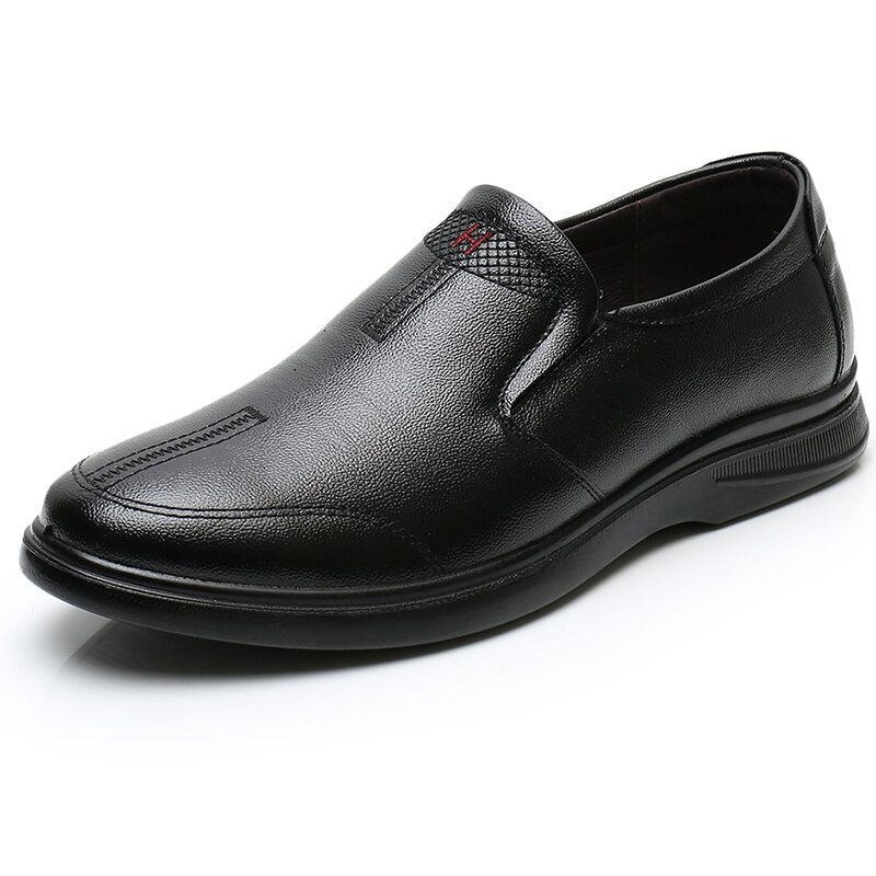 Herr Äkta Läder Slip On Casual Business Skor