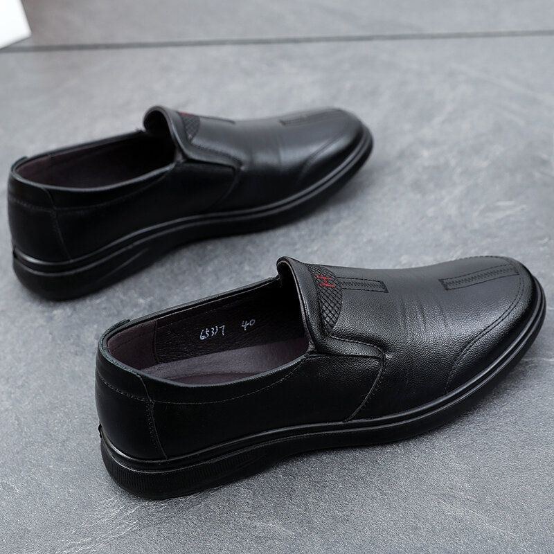 Herr Äkta Läder Slip On Casual Business Skor