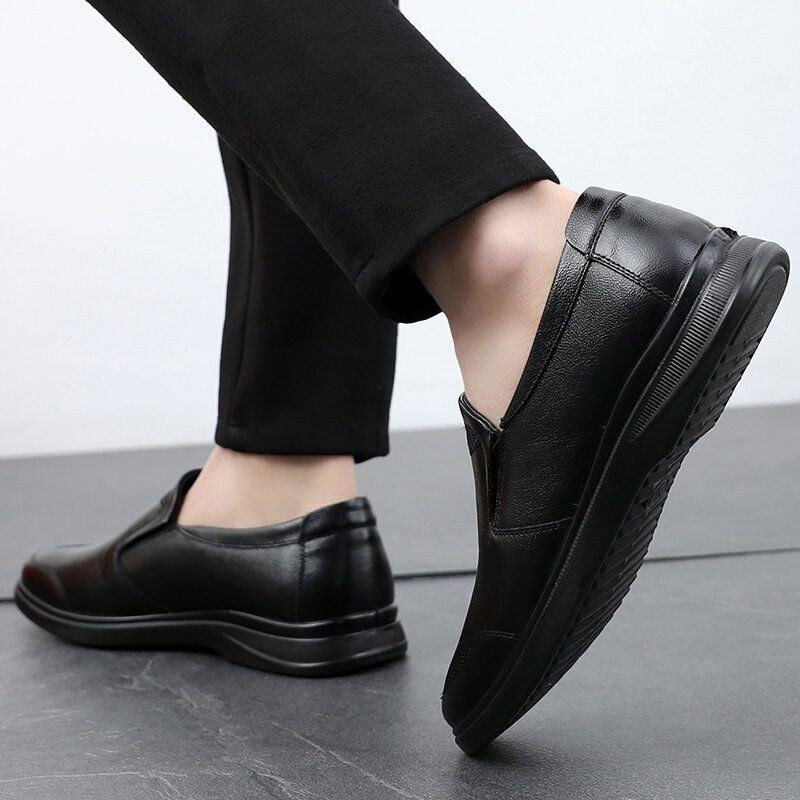 Herr Äkta Läder Slip On Casual Business Skor