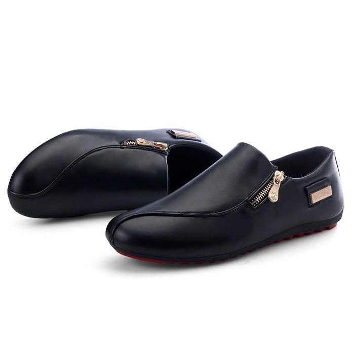 Herr Andas Dragkedja Slip On Halkfria Casual Flats Skor