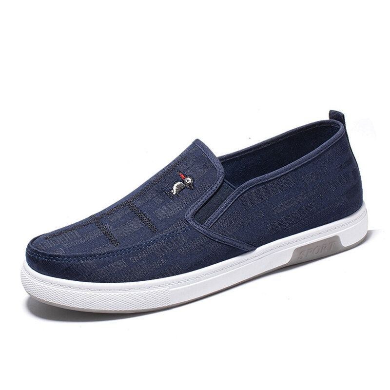 Herr Andas Halkfria Bekväm Slip On Old Peking Casual Cloth Court Skor