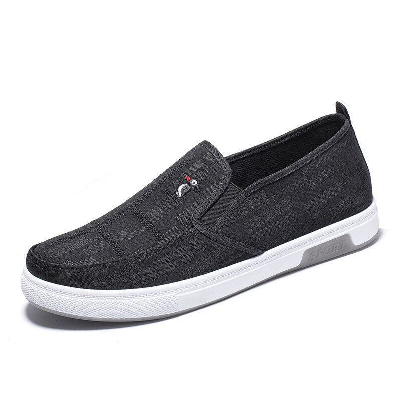 Herr Andas Halkfria Bekväm Slip On Old Peking Casual Cloth Court Skor