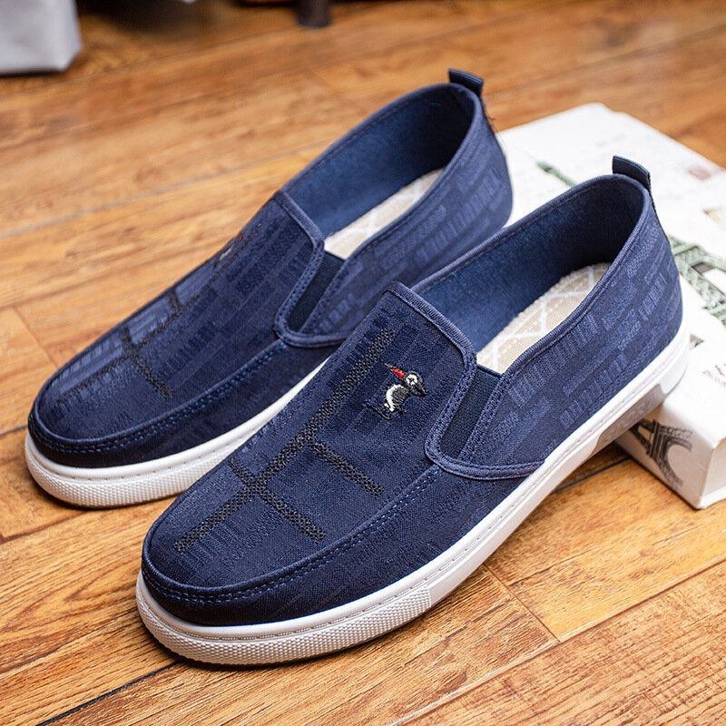 Herr Andas Halkfria Bekväm Slip On Old Peking Casual Cloth Court Skor