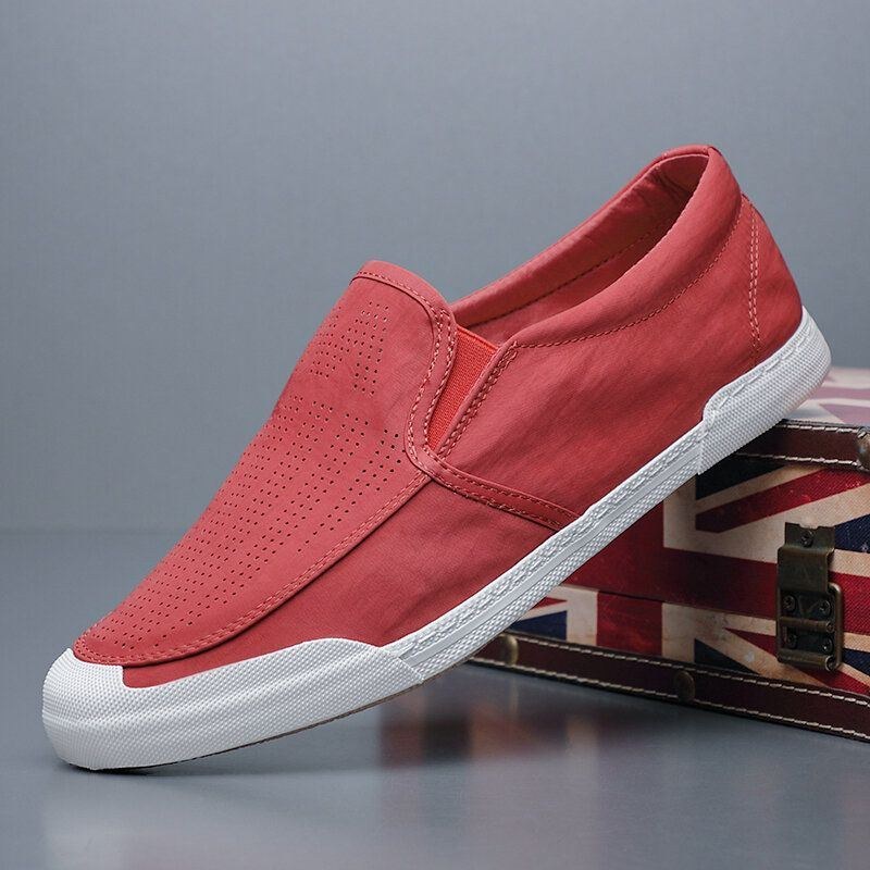 Herr Andas Is Silke Mjuk Bekväm Sula Solid Slip On Casual Court Skor