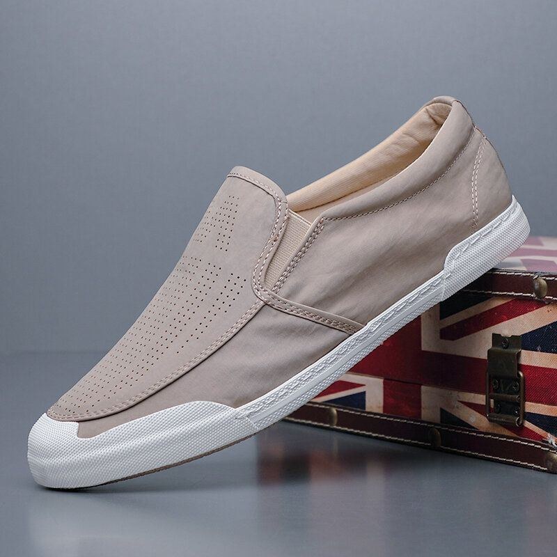 Herr Andas Is Silke Mjuk Bekväm Sula Solid Slip On Casual Court Skor