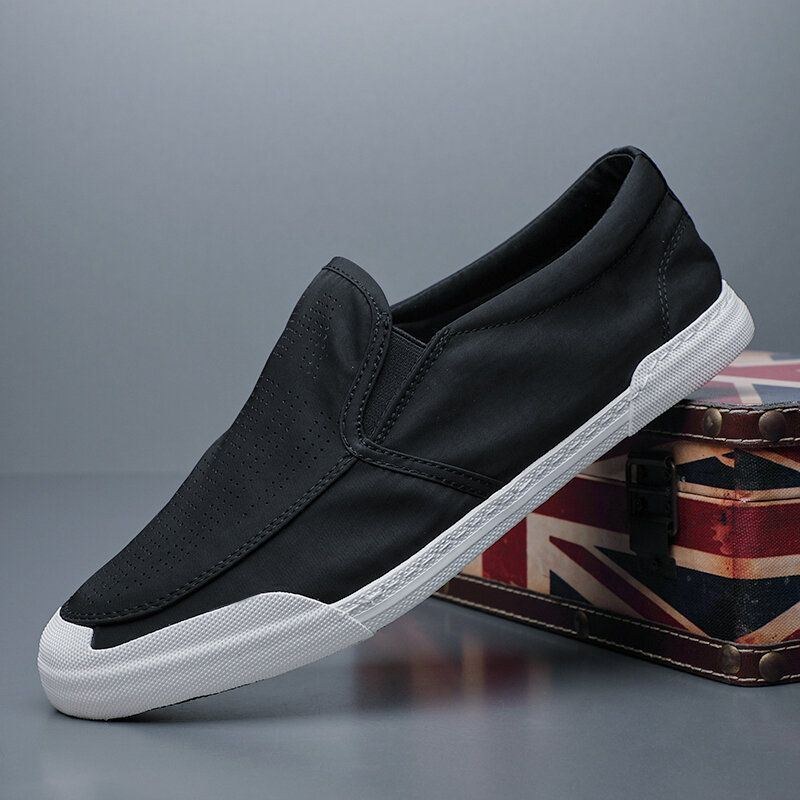 Herr Andas Is Silke Mjuk Bekväm Sula Solid Slip On Casual Court Skor