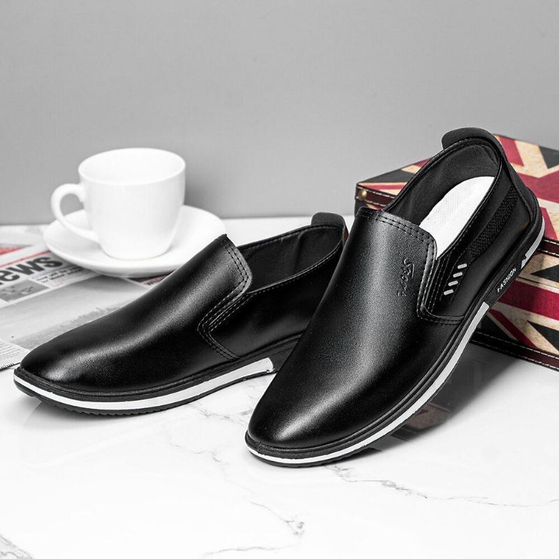 Herr Andas Slip On Pu Läder Loafers Casual Business Skor