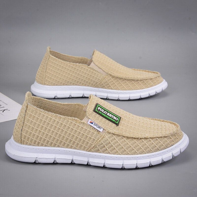 Herr Andas Tyg Mjuk Botten Lätt Slip On Comfy Working Casual Loafers Skor