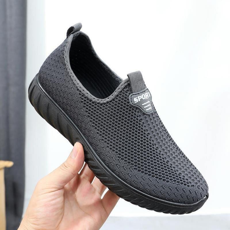 Herr Andningsbart Tyg Halkfri Bekväm Sula Slip On Gamla Peking Casual Skor