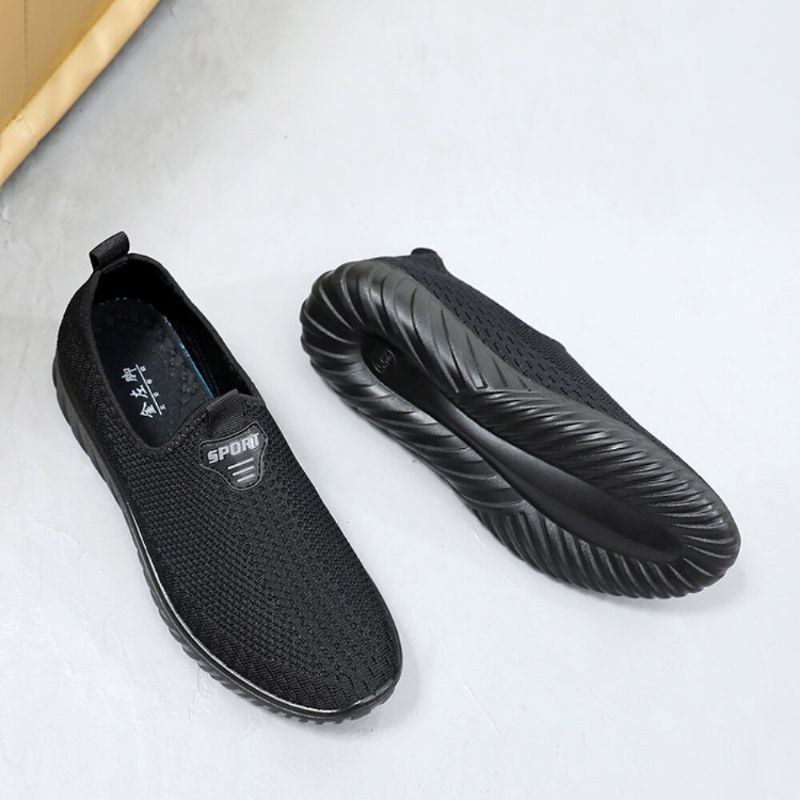 Herr Andningsbart Tyg Halkfri Bekväm Sula Slip On Gamla Peking Casual Skor