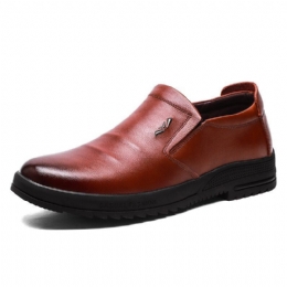 Herr Bekväm Äkta Läder Halkbeständiga Slip On Business Casual Skor