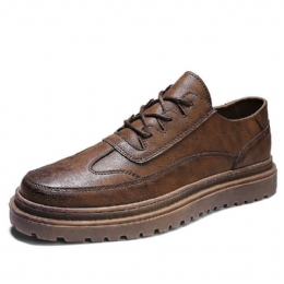 Herr Brogue Microfiber Läder Halkfritt Bärbara Vintage Casual Skor