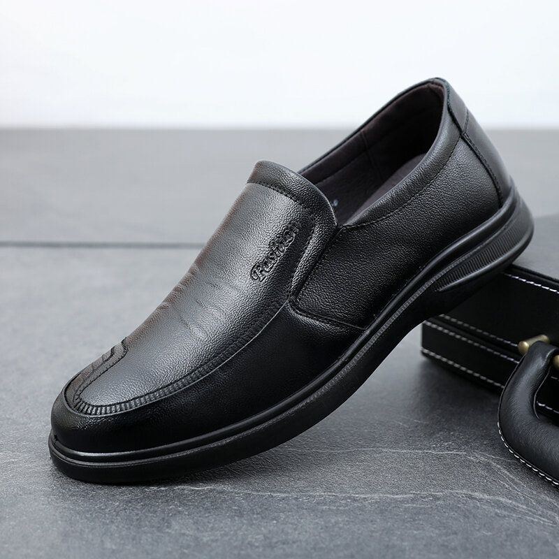 Herr Business Slip On Casual Daily Äkta Läderskor