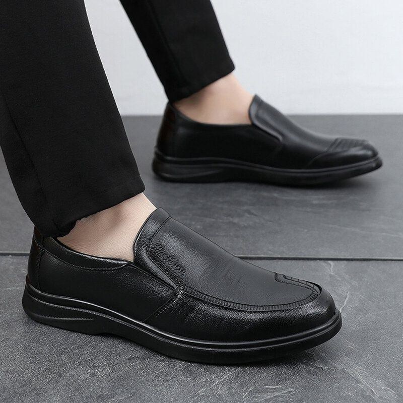 Herr Business Slip On Casual Daily Äkta Läderskor