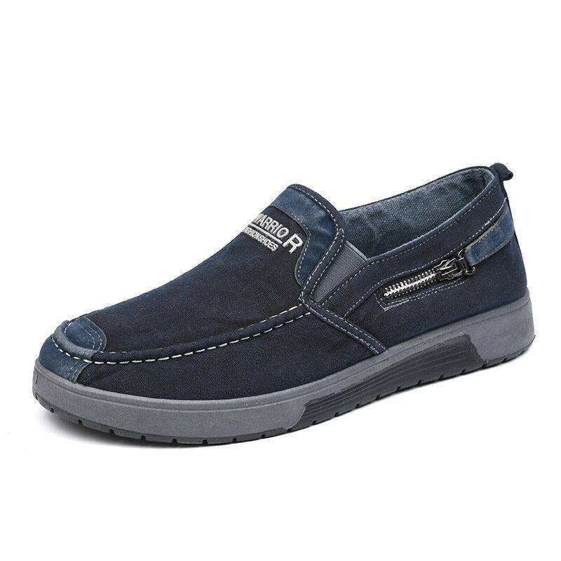 Herr Canvas Andas Mjuk Sula Bekväm Slip On Gamla Peking Casual Clothing Skor