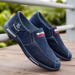 Herr Canvas Andas Mjuk Sula Bekväm Slip On Gamla Peking Kör Casual Skor