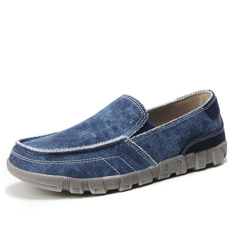 Herr Canvas Andas Mjuk Sula Bekväma Slip On Casual Skor