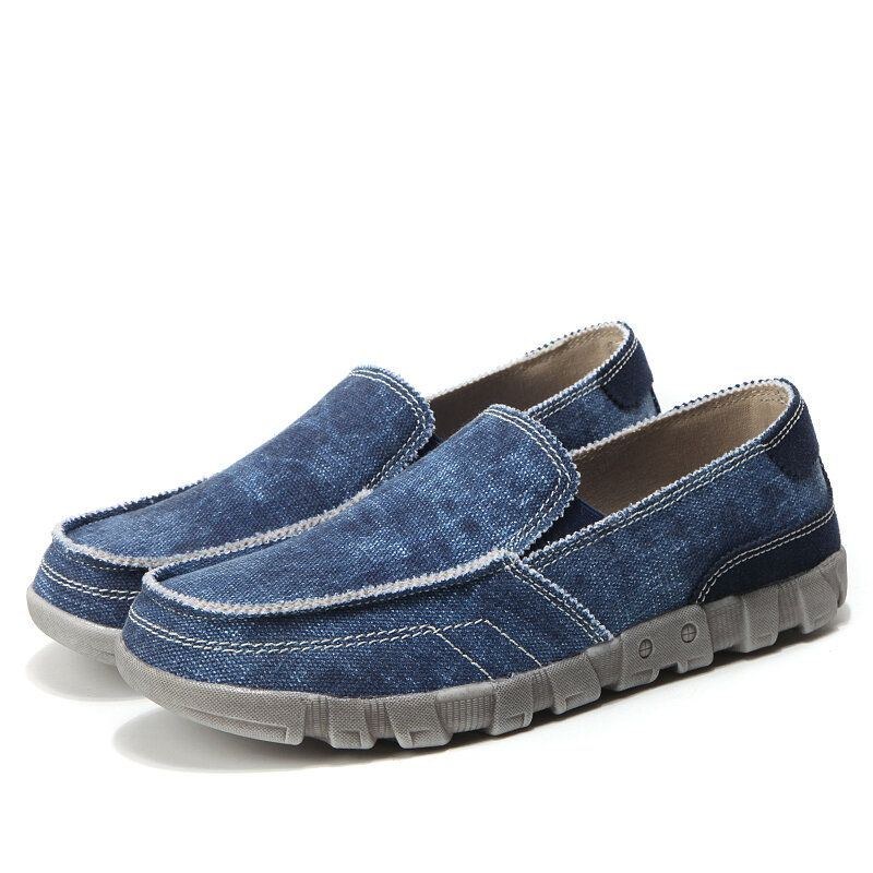 Herr Canvas Andas Mjuk Sula Bekväma Slip On Casual Skor