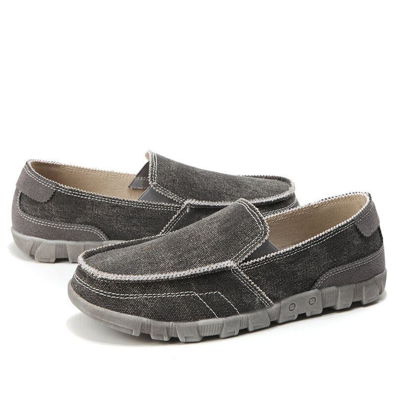 Herr Canvas Andas Mjuk Sula Bekväma Slip On Casual Skor