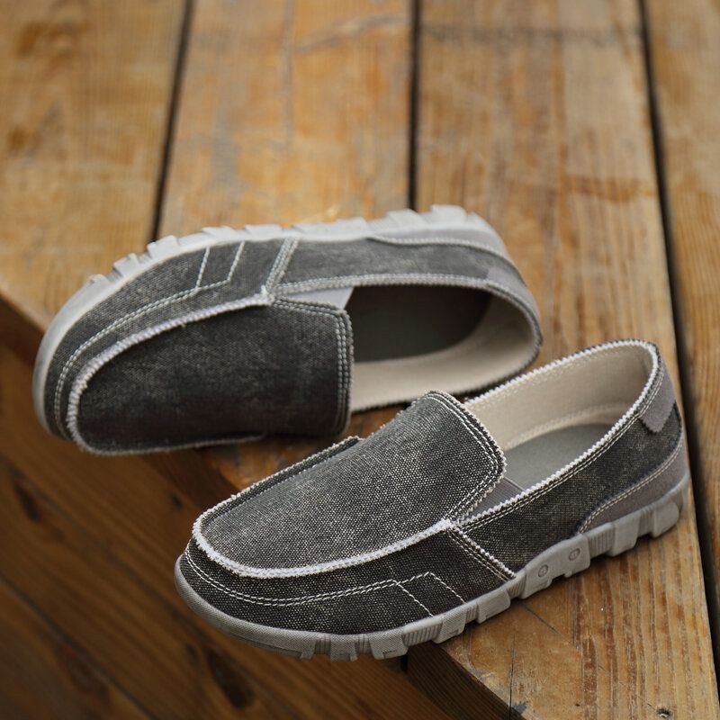 Herr Canvas Andas Mjuk Sula Bekväma Slip On Casual Skor