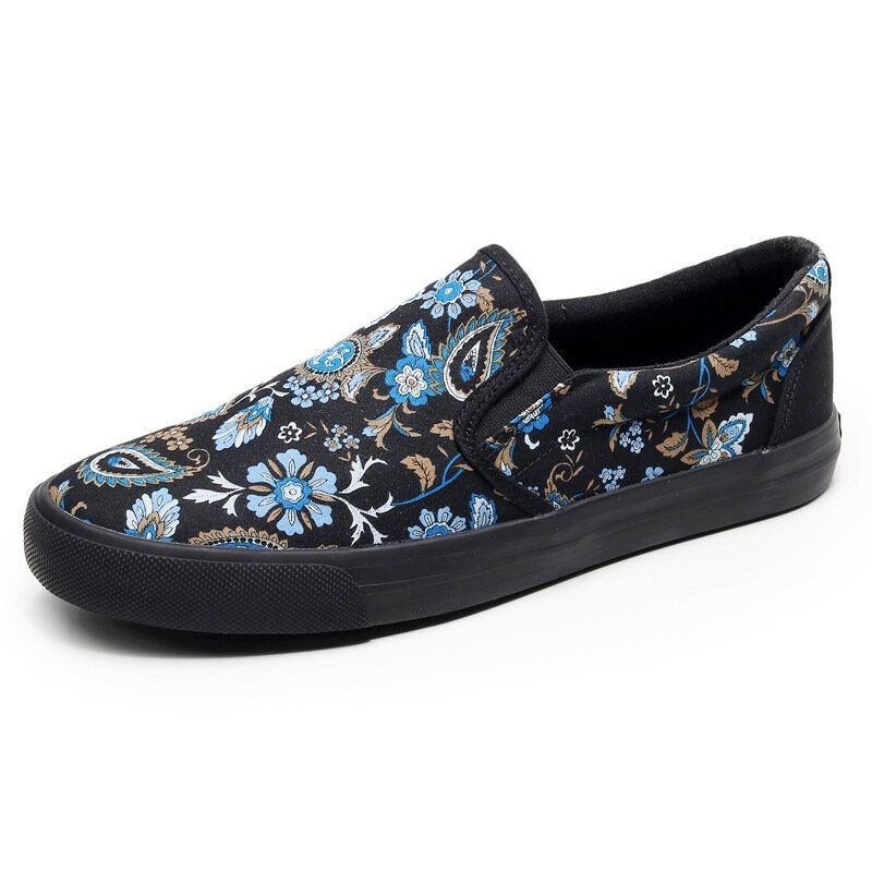 Herr Canvas Andas Slip On Mjukt Mönster Casual Court Skor