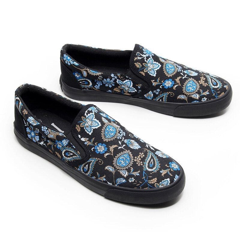 Herr Canvas Andas Slip On Mjukt Mönster Casual Court Skor