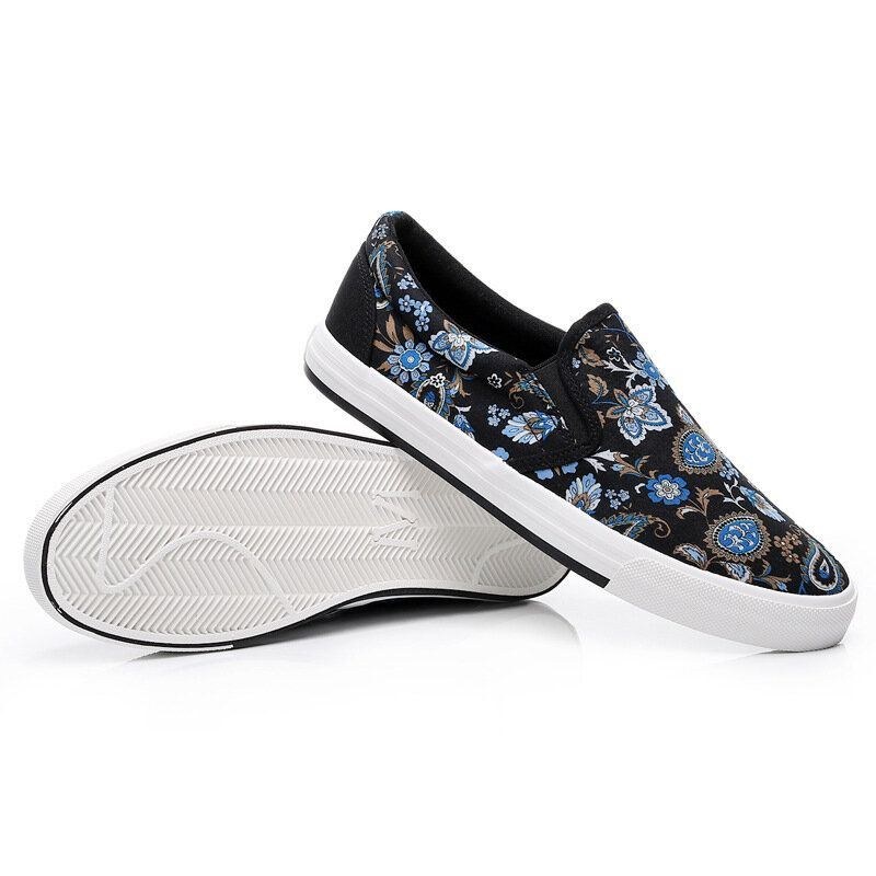 Herr Canvas Andas Slip On Mjukt Mönster Casual Court Skor