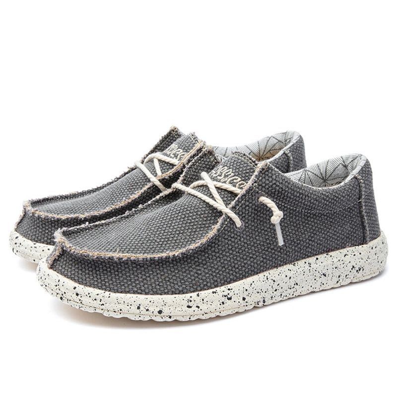 Herr Canvas Casual Weave Mjuk Sula Walking Loafers