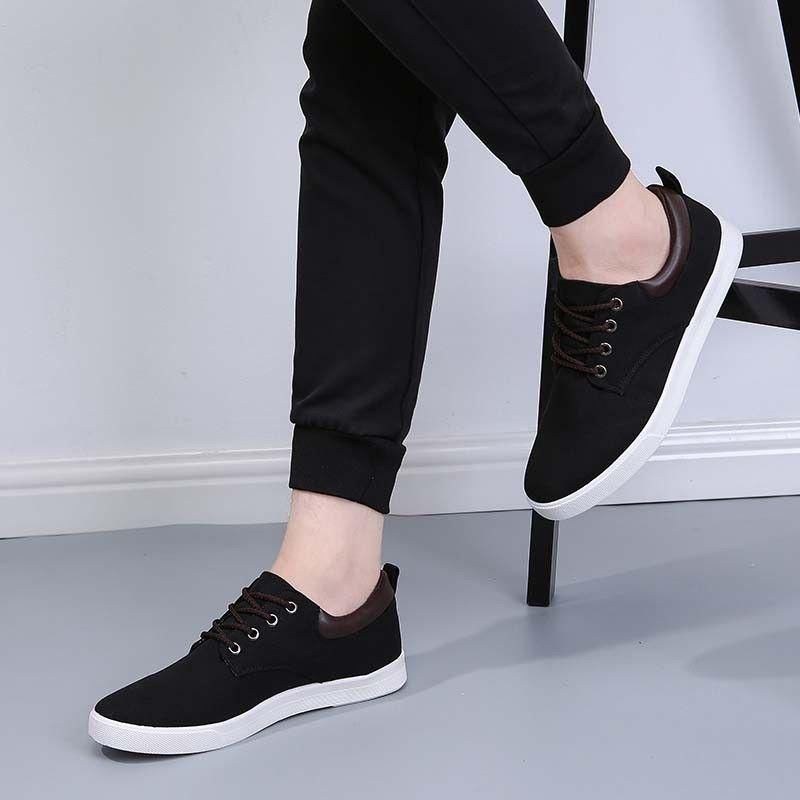 Herr Casual Canvas Loafers Snörning Driving Walking Flats