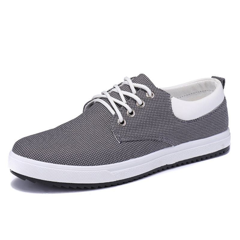 Herr Casual Canvas Loafers Snörning Driving Walking Flats