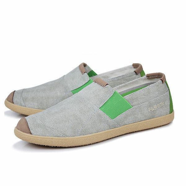 Herr Casual Outdoor Slip On Canvas Bekväma Flats Loafers Skor