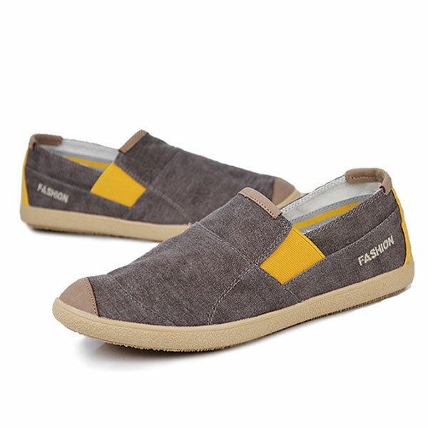 Herr Casual Outdoor Slip On Canvas Bekväma Flats Loafers Skor