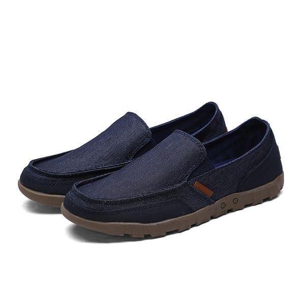 Herr Casual Slip On Flat Shoes Mode Rund Toe Bekväma Sneakers