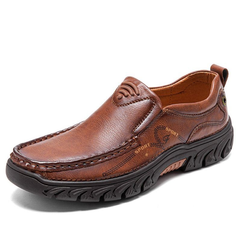 Herr Halkfria Mjuka Slip On Casual Business Läderskor