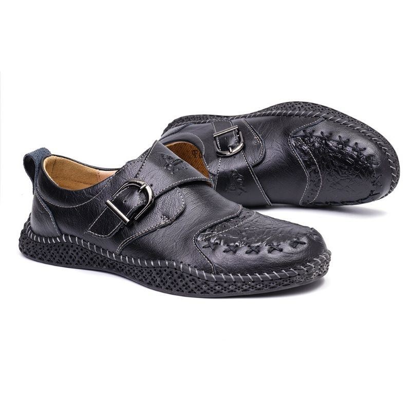 Herr Handsömmar Bekväm Mjuk Sula Spänne Rem Casual Flats