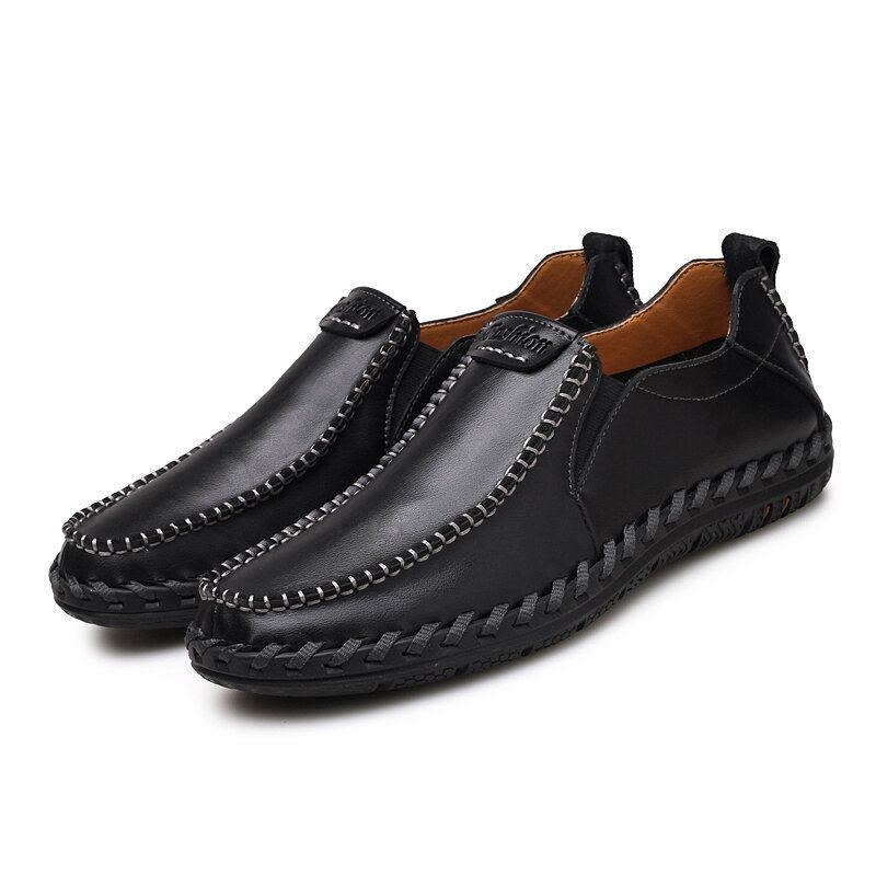 Herr Handsömmar Sfot-läder Halksula Bekväma Slip-on Casual Körskor