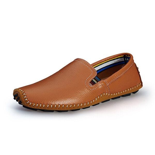 Herr Läder Casual Outdoor Driving Slip On Flats Loafers Skor