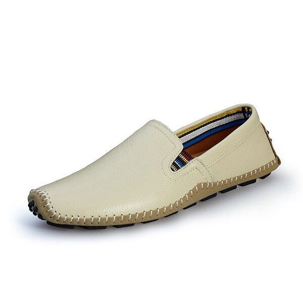 Herr Läder Casual Outdoor Driving Slip On Flats Loafers Skor