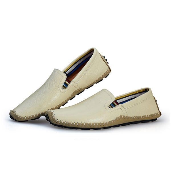 Herr Läder Casual Outdoor Driving Slip On Flats Loafers Skor