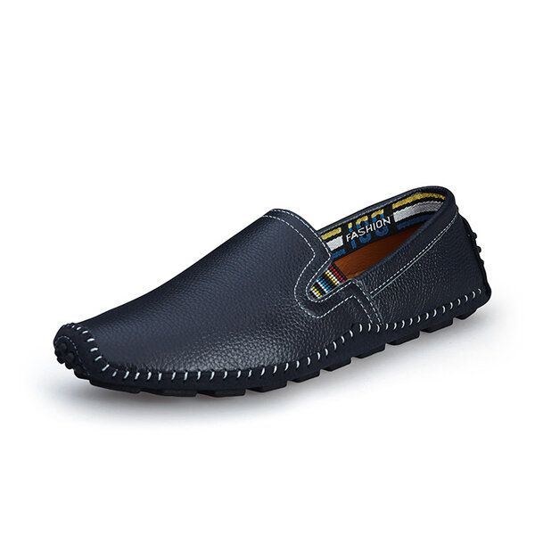 Herr Läder Casual Outdoor Driving Slip On Flats Loafers Skor