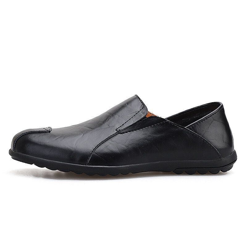 Herr Läder Comfy Halkfri Casual Slip On Driving Loafers