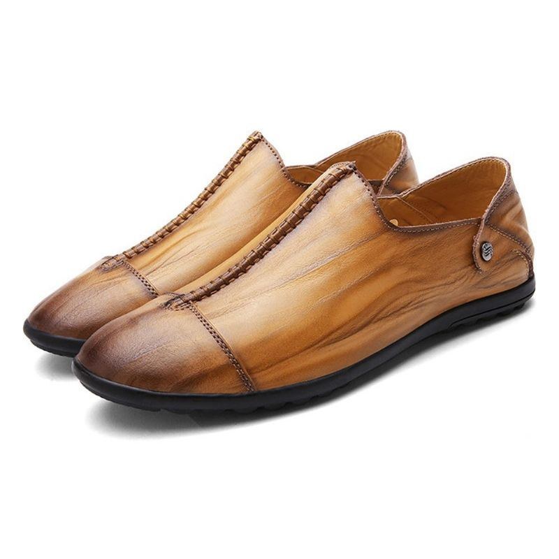 Herr Lättvikts Äkta Läder Casual Slip On Flats