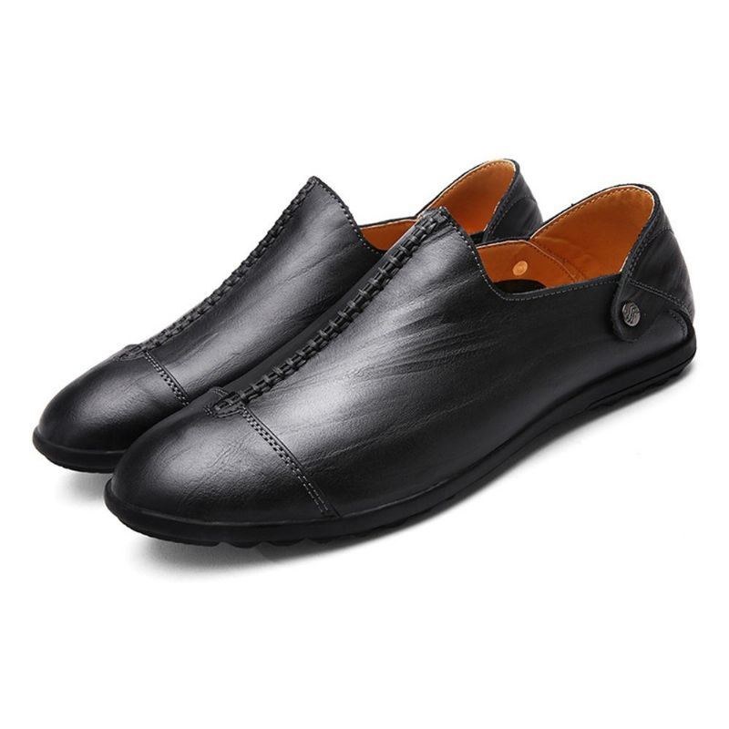 Herr Lättvikts Äkta Läder Casual Slip On Flats