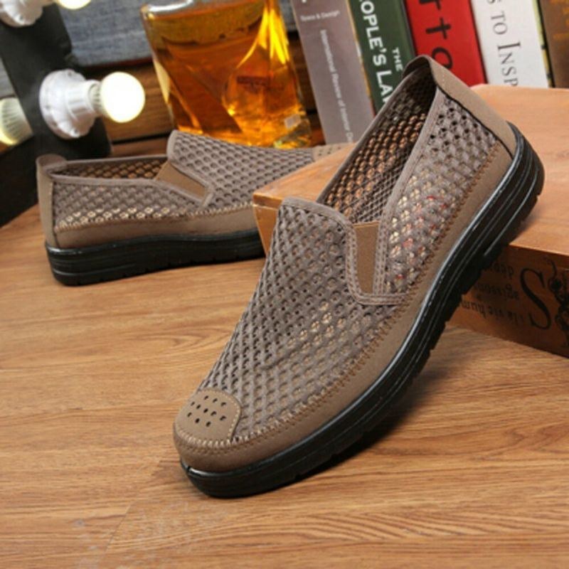 Herr Mesh Andas Halkfri Bekväm Botten Slip On Gamla Peking Casual Skor