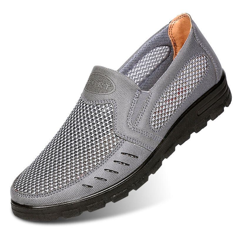 Herr Mesh Andas Ihålig Halkfri Mjuk Sula Slip On Casual Skor