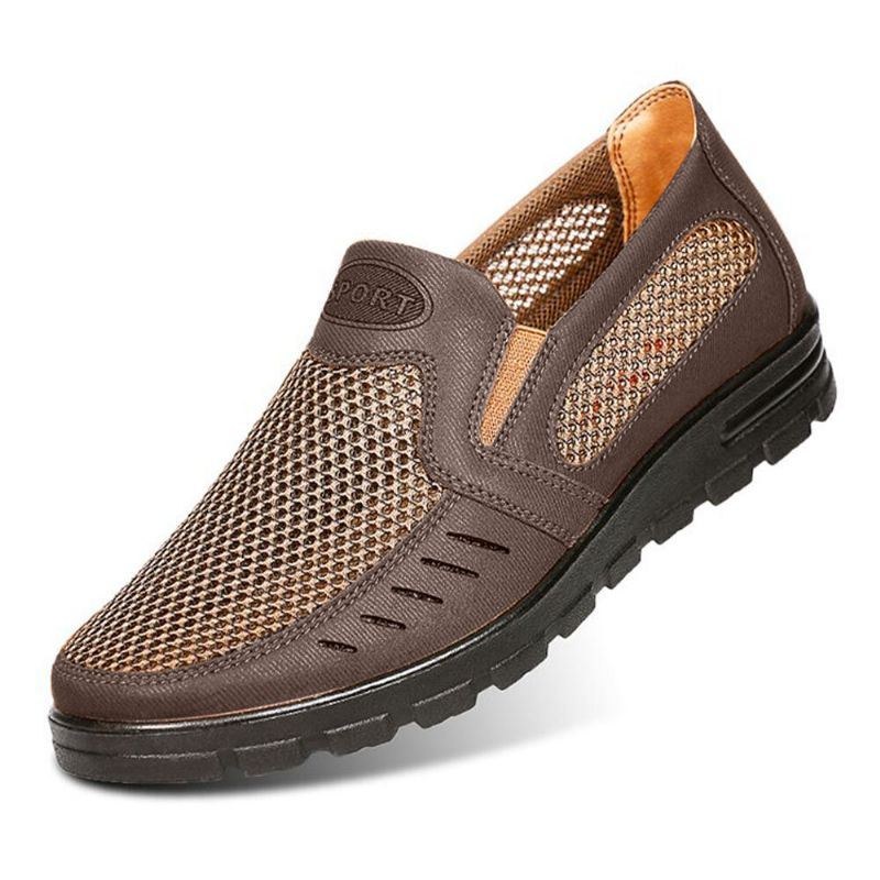 Herr Mesh Andas Ihålig Halkfri Mjuk Sula Slip On Casual Skor