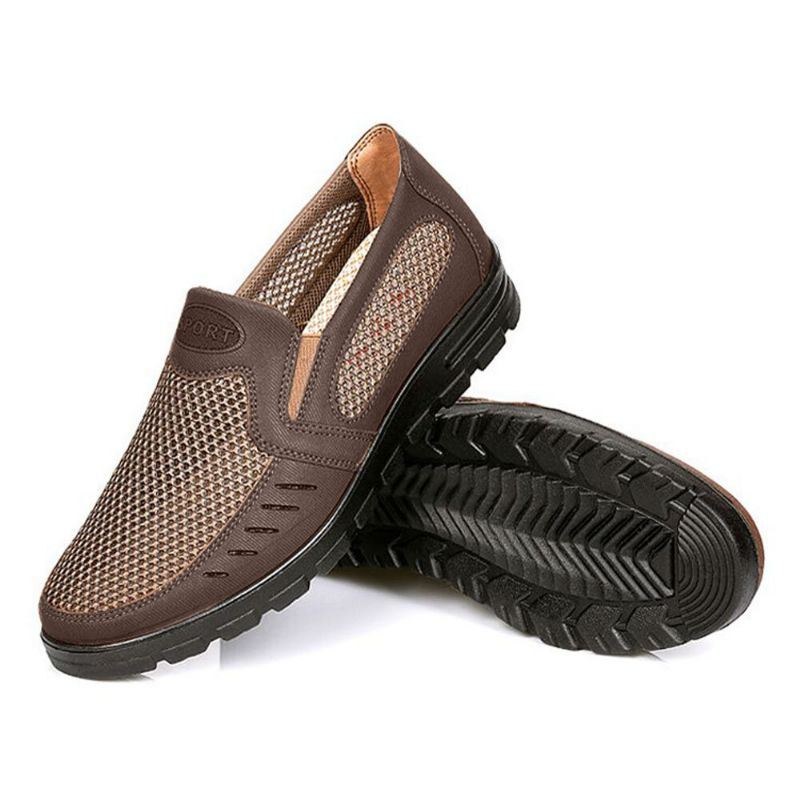 Herr Mesh Andas Ihålig Halkfri Mjuk Sula Slip On Casual Skor