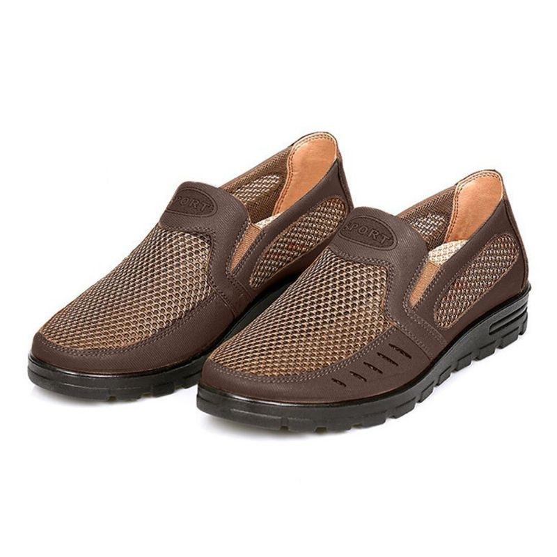 Herr Mesh Andas Ihålig Halkfri Mjuk Sula Slip On Casual Skor