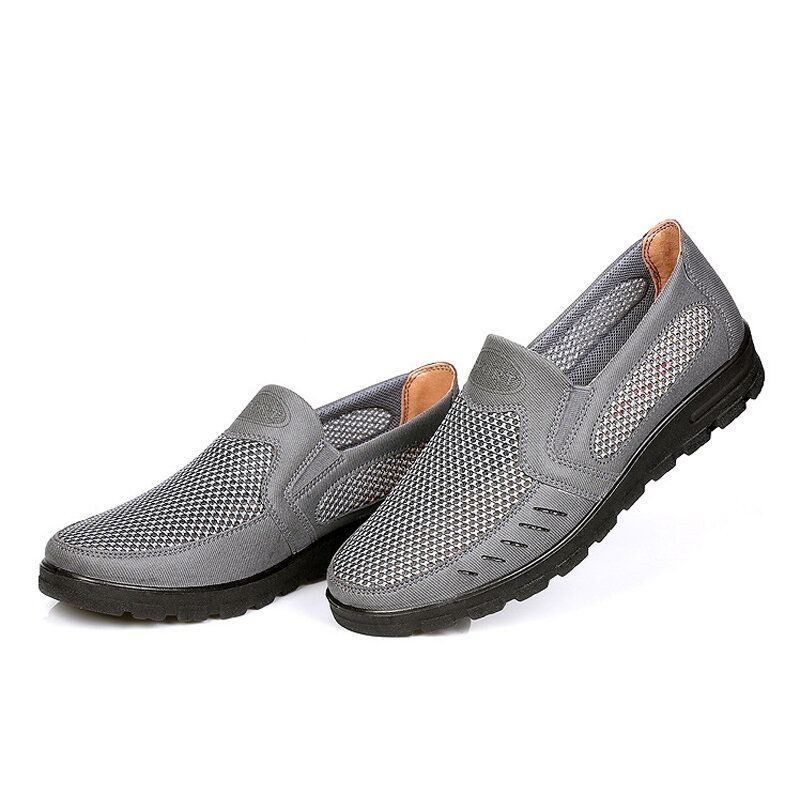 Herr Mesh Andas Ihålig Halkfri Mjuk Sula Slip On Casual Skor